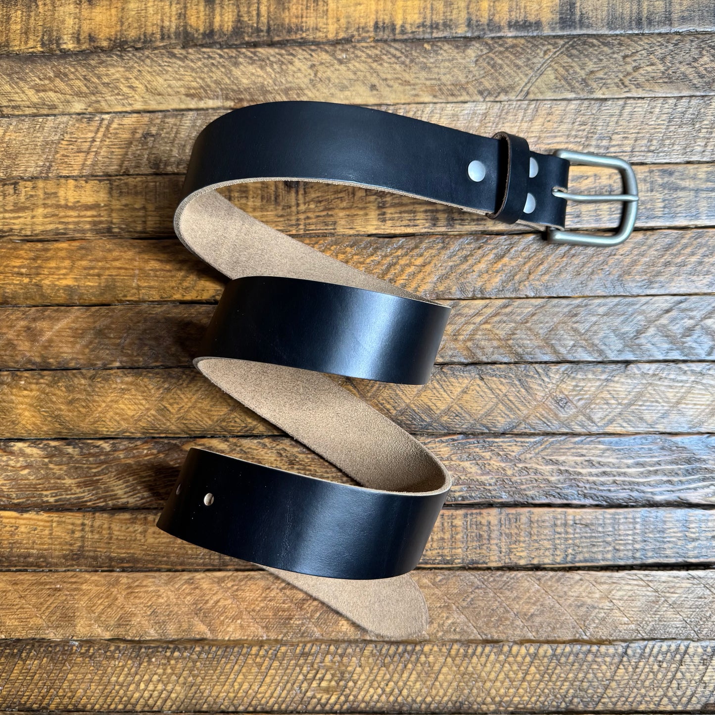 Kinnickinnic Leather Belt - Black